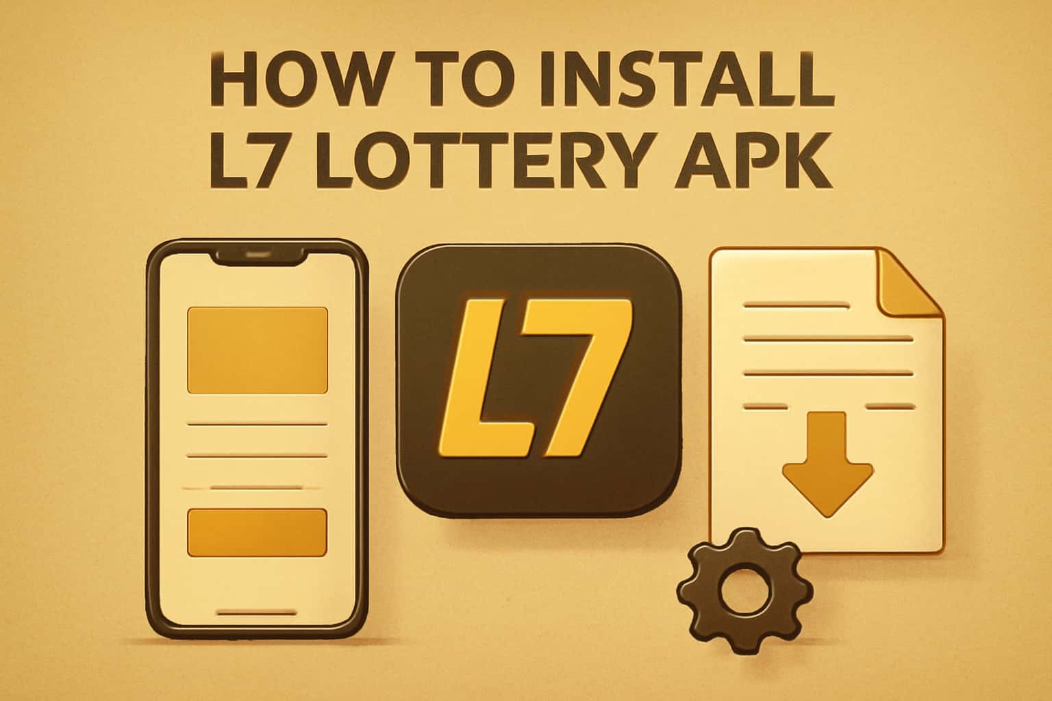 Informational scene about installing L7 Lottery APK.