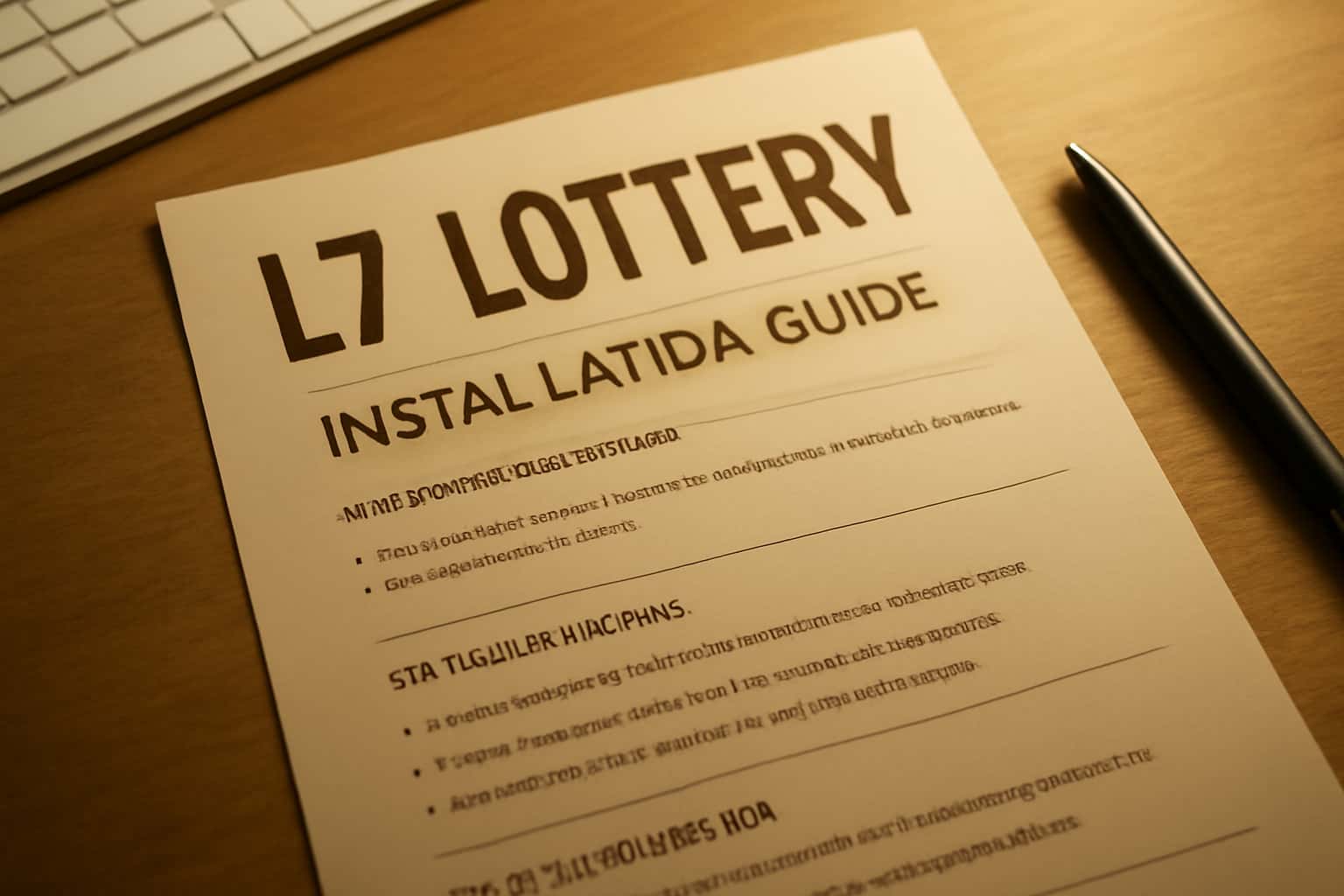 An informative visual representation of the L7 Lottery Installation Guide.