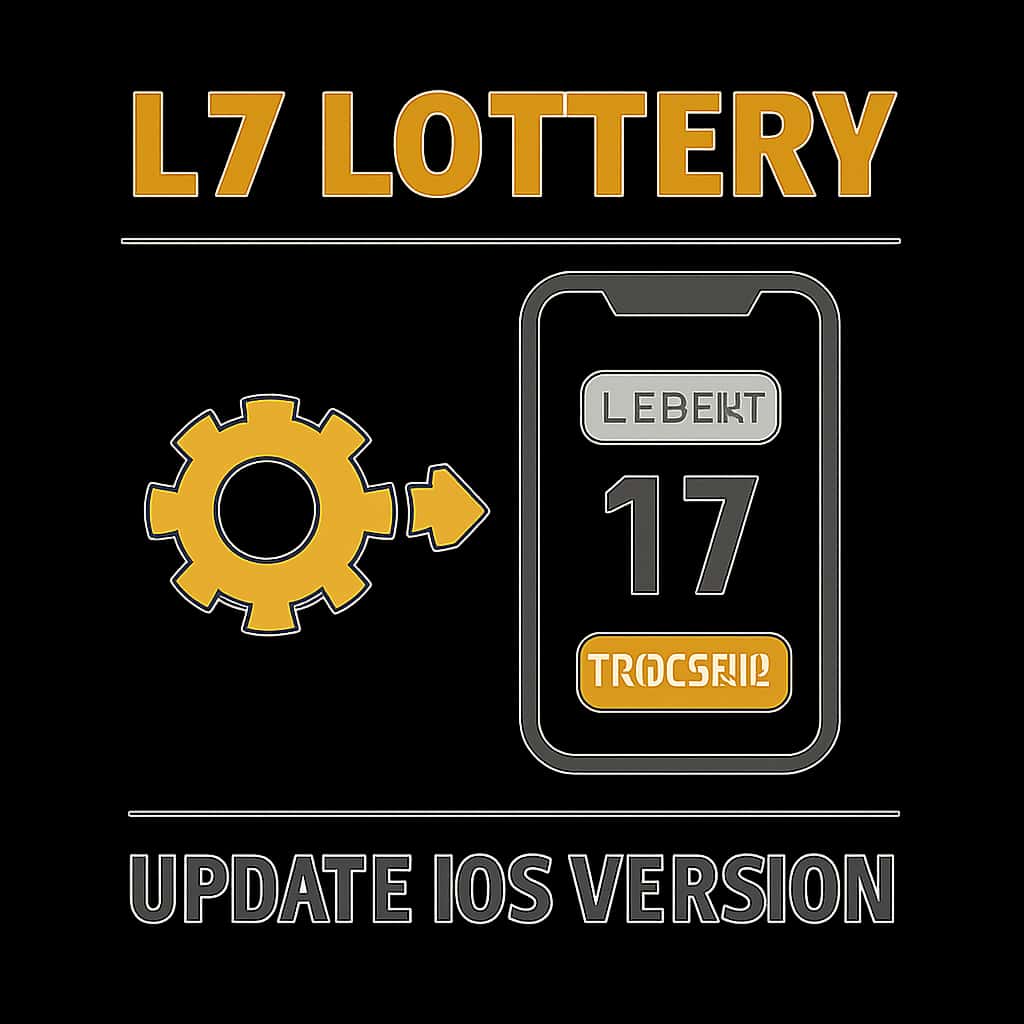 Diagram showing the steps to update the L7 Lottery app on iOS.
